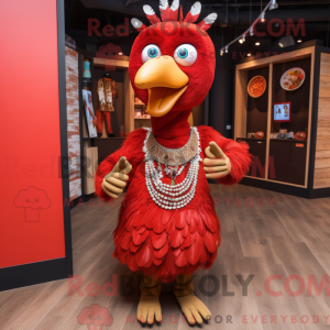 Red Turkey mascot costume...