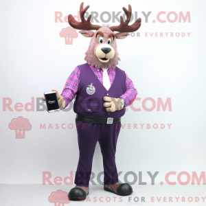 Purple Elk maskot drakt...