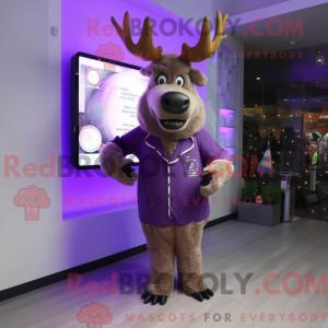Purple Elk mascot costume...