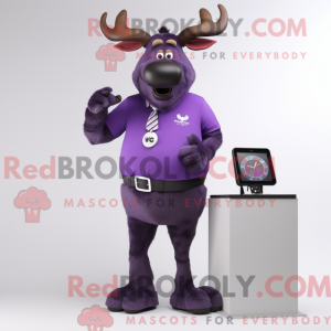 Purple Elk mascot costume...