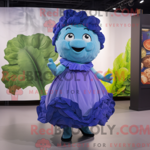Blue Cabbage mascot costume...