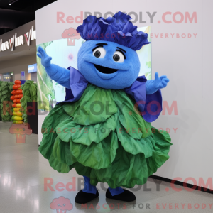 Blue Cabbage mascot costume...