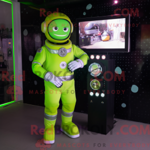 Lime Green Astronaut mascot...