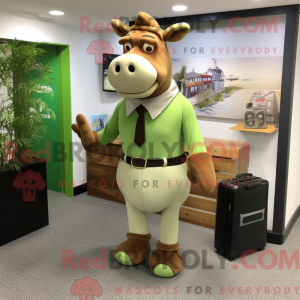 Olive Jersey Cow mascot...
