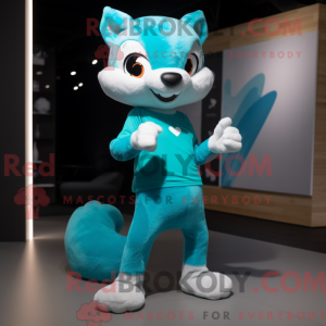 Cyan Marten mascot costume...