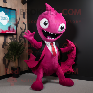 Magenta Hydra maskot kostym...