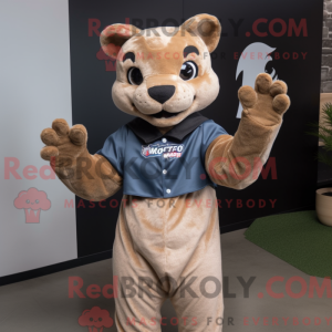 Beige Jaguarundi mascot...