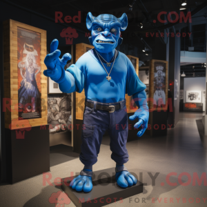 Blue Demon mascot costume...
