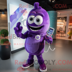 Purple Phone mascot costume...