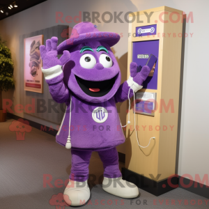 Purple Phone mascot costume...