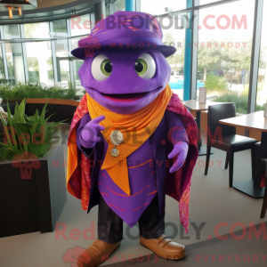 Postava maskota Purple Fish...