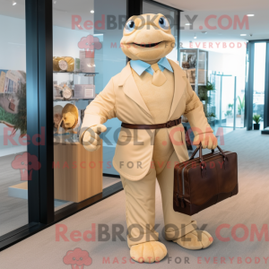 Beige Sea Turtle mascot...