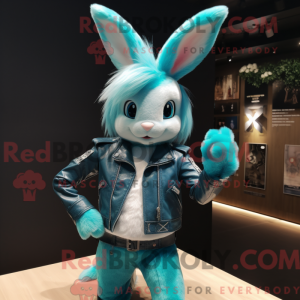 Cyan Wild Rabbit mascot...