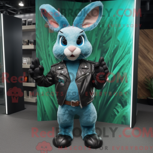 Cyan Wild Rabbit mascot...