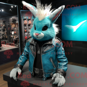 Cyan Wild Rabbit mascot...