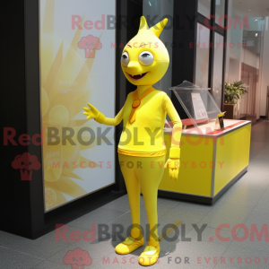 Lemon Yellow Acrobat mascot...