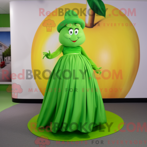 Green Apple mascot costume...