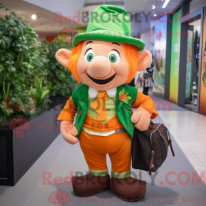 Orange Leprechaun maskot...