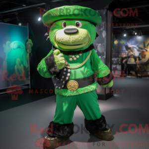 Green Pirate mascot costume...