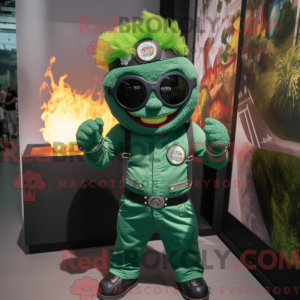 Green Fire Eater mascot...