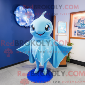 Sky Blue Manta Ray mascot...