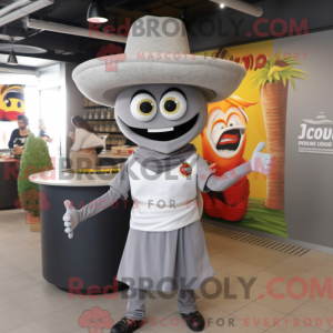 Gray Fajitas mascot costume...