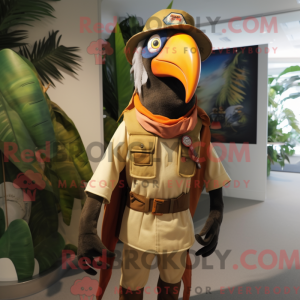 Tan Toucan maskot kostume...