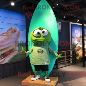 Green Surfboard mascot...