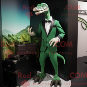 Grøn Deinonychus maskot...