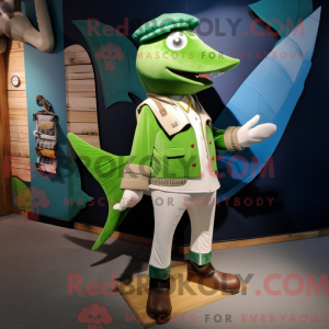 Green Swordfish mascot...