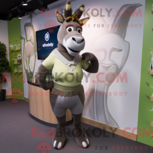 Olive Donkey mascot costume...