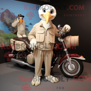 Beige Albatross maskot...