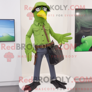 Lime Green Crow mascot...