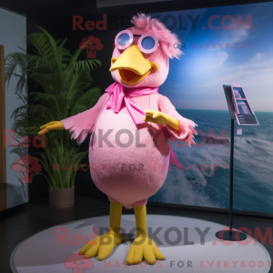 Pink Canary mascot costume...