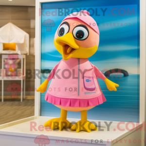 Pink Canary mascot costume...