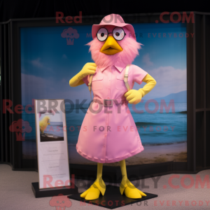 Pink Canary mascot costume...