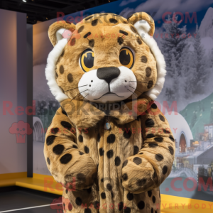 Mascotte de Léopard marron...
