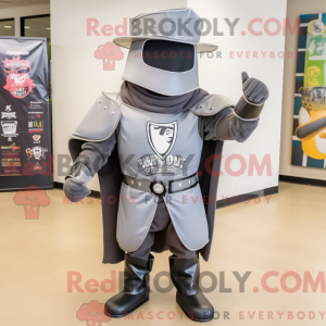 Gray Medieval Knight mascot...