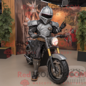 Gray Medieval Knight mascot...