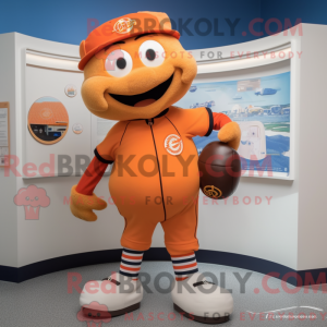 Orange Baseball Ball mascot...