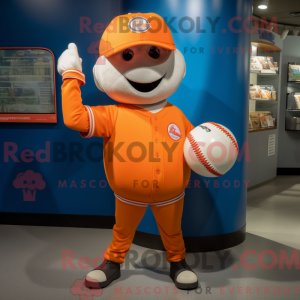 Orange Baseball Ball mascot...