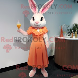Peach Rabbit Maskottchen...