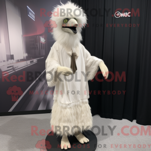 Hvit Emu maskot drakt...