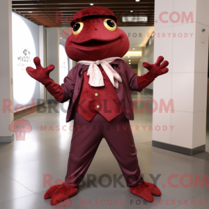 Maroon Frog Maskottchen...