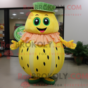 Gul vannmelon maskot...