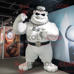 White Strongman mascot...