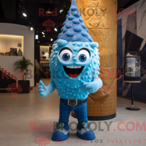 Blue Ice Cream Cone maskot...