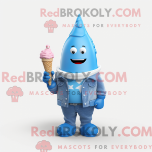 Blue Ice Cream Cone maskot...