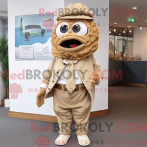 Tan Fish And Chips mascot...