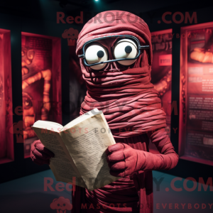 Maroon Mummy maskot kostume...